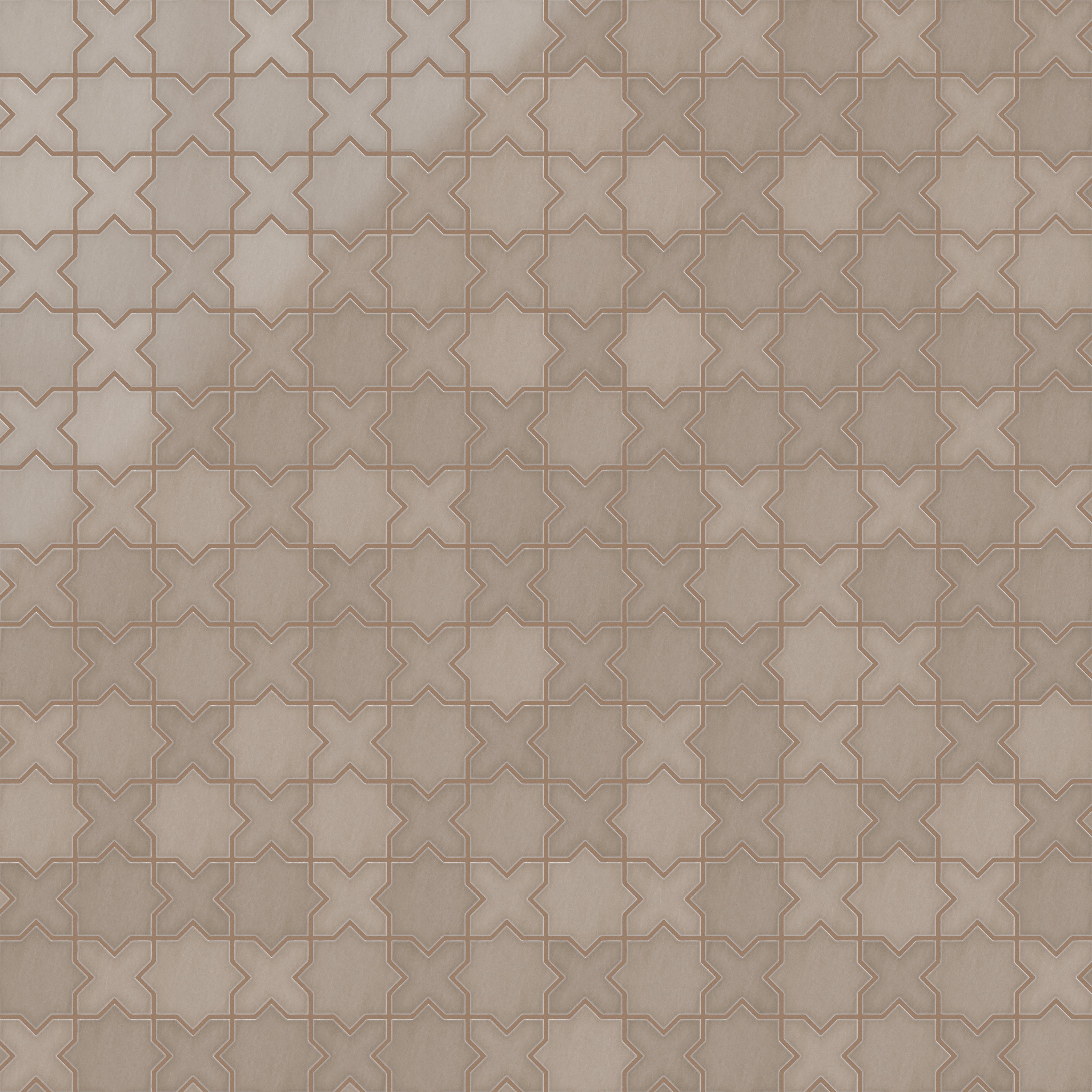 Mini Star & Cross Original Ceramic Tile in Cardamom Gloss