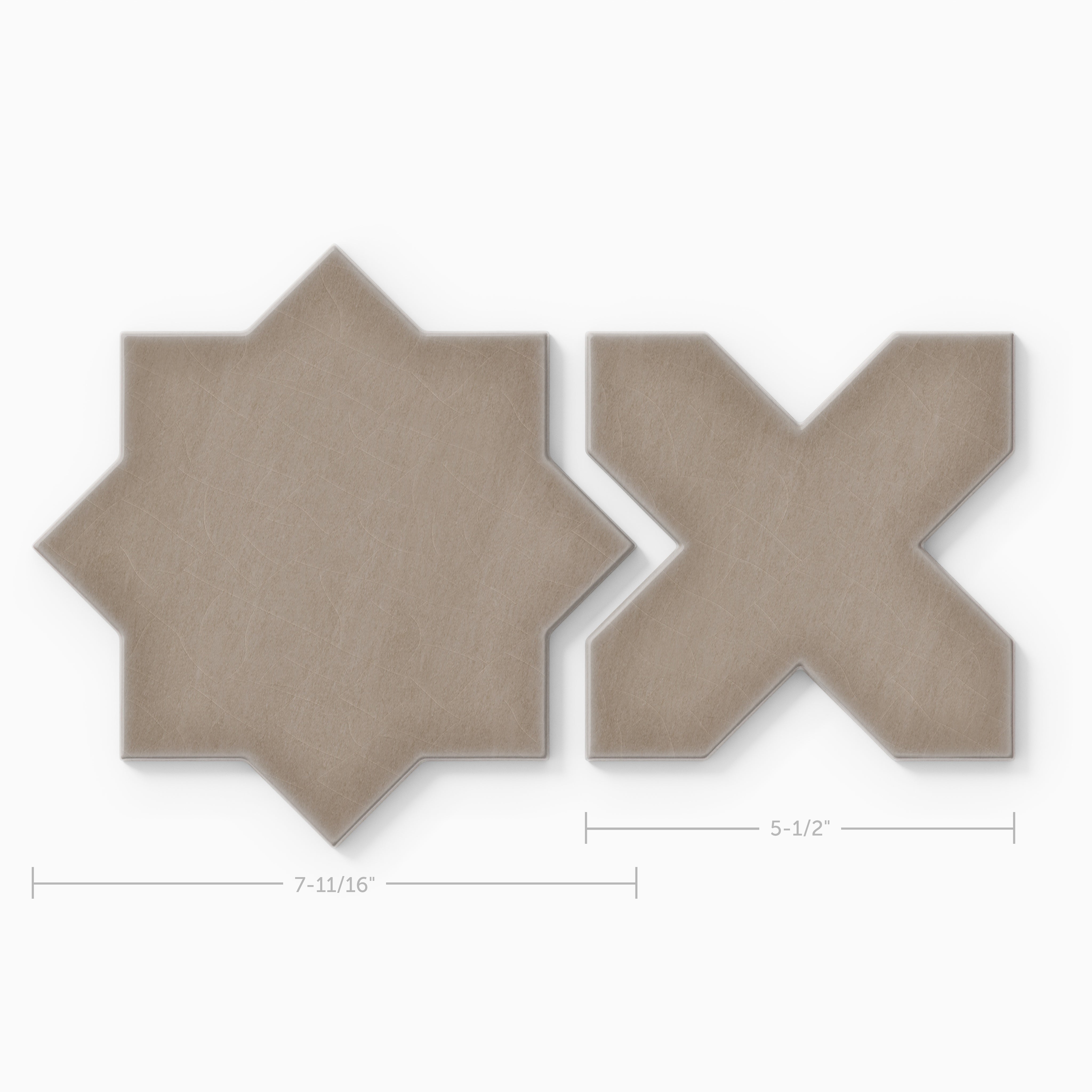 Star & Cross Original Ceramic Tile in Cardamom Gloss