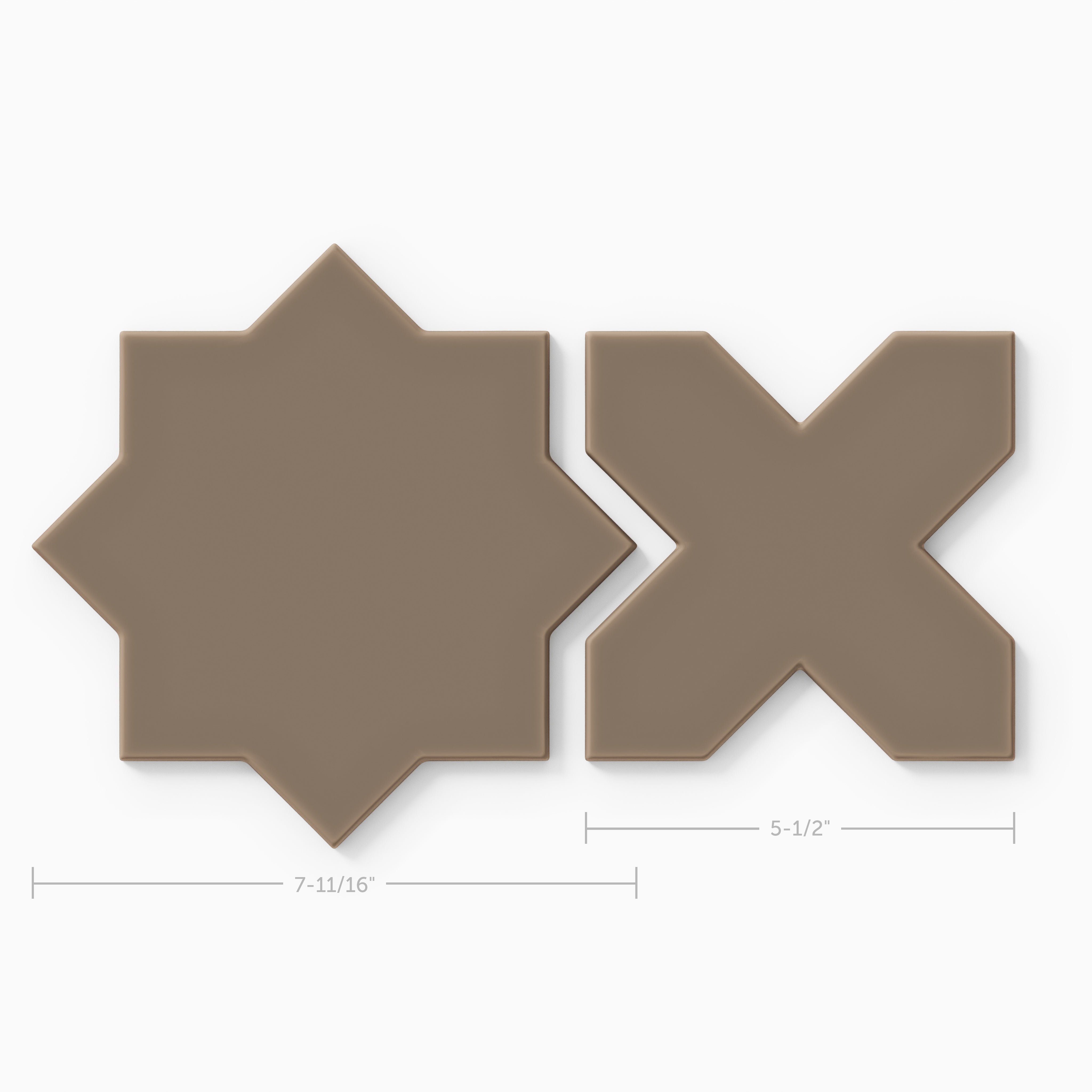 Star & Cross Original Ceramic Tile in Cardamom Matte