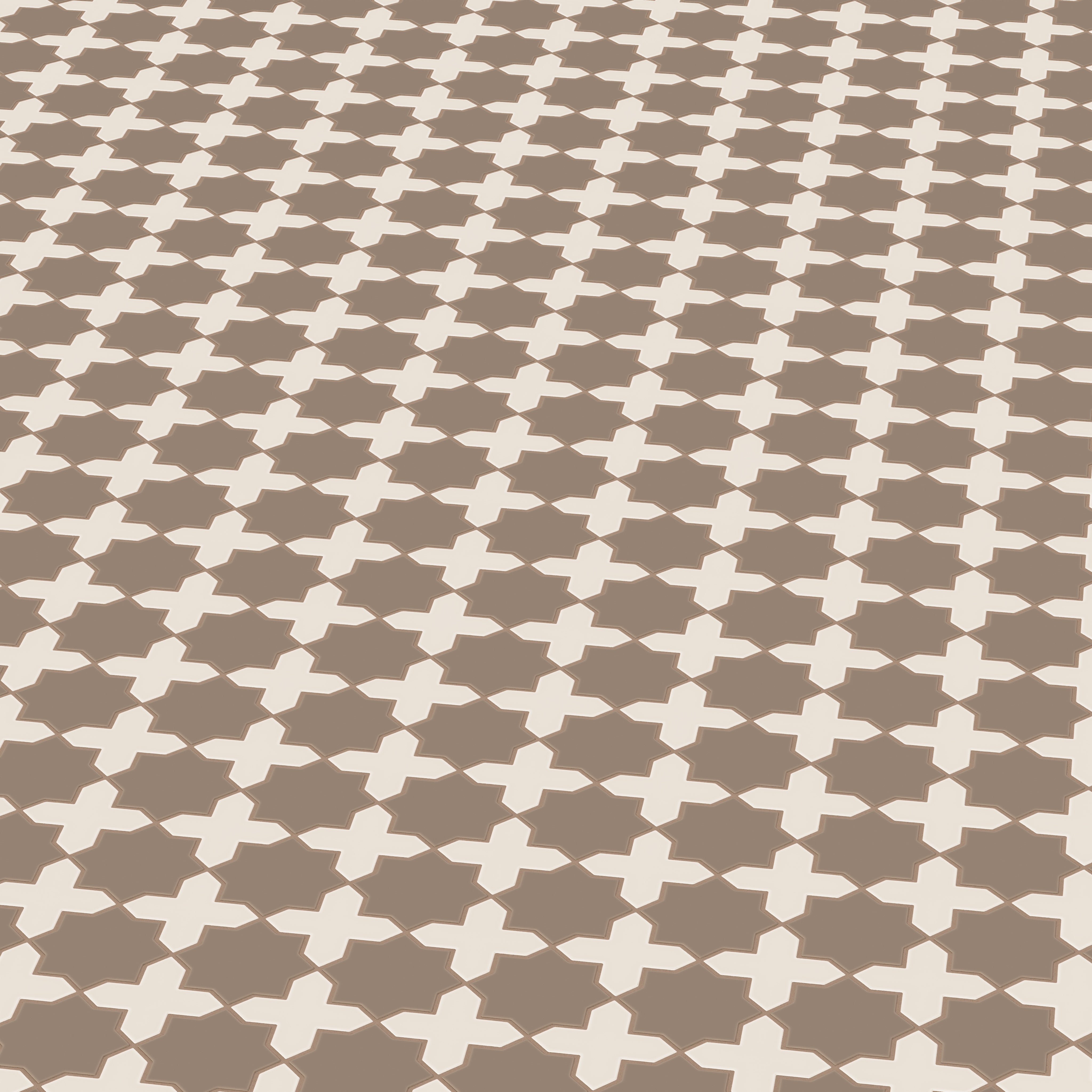 Mini Star & Cross Original Ceramic Tile in Cardamom Matte & Sand Dune Matte