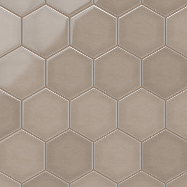 6" Hexagon Original Ceramic Tile in Cardamom Gloss