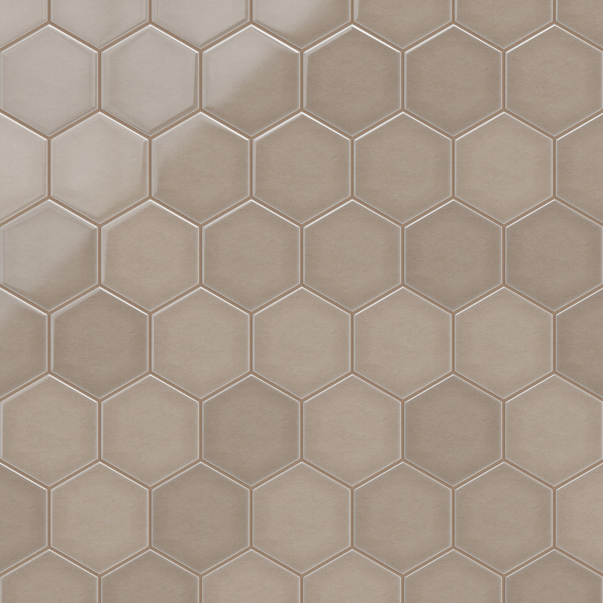 6" Hexagon Original Ceramic Tile in Cardamom Gloss
