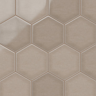 8" Hexagon Original Ceramic Tile in Cardamom Gloss