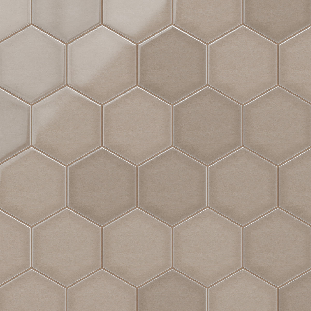 8" Hexagon Original Ceramic Tile in Cardamom Gloss