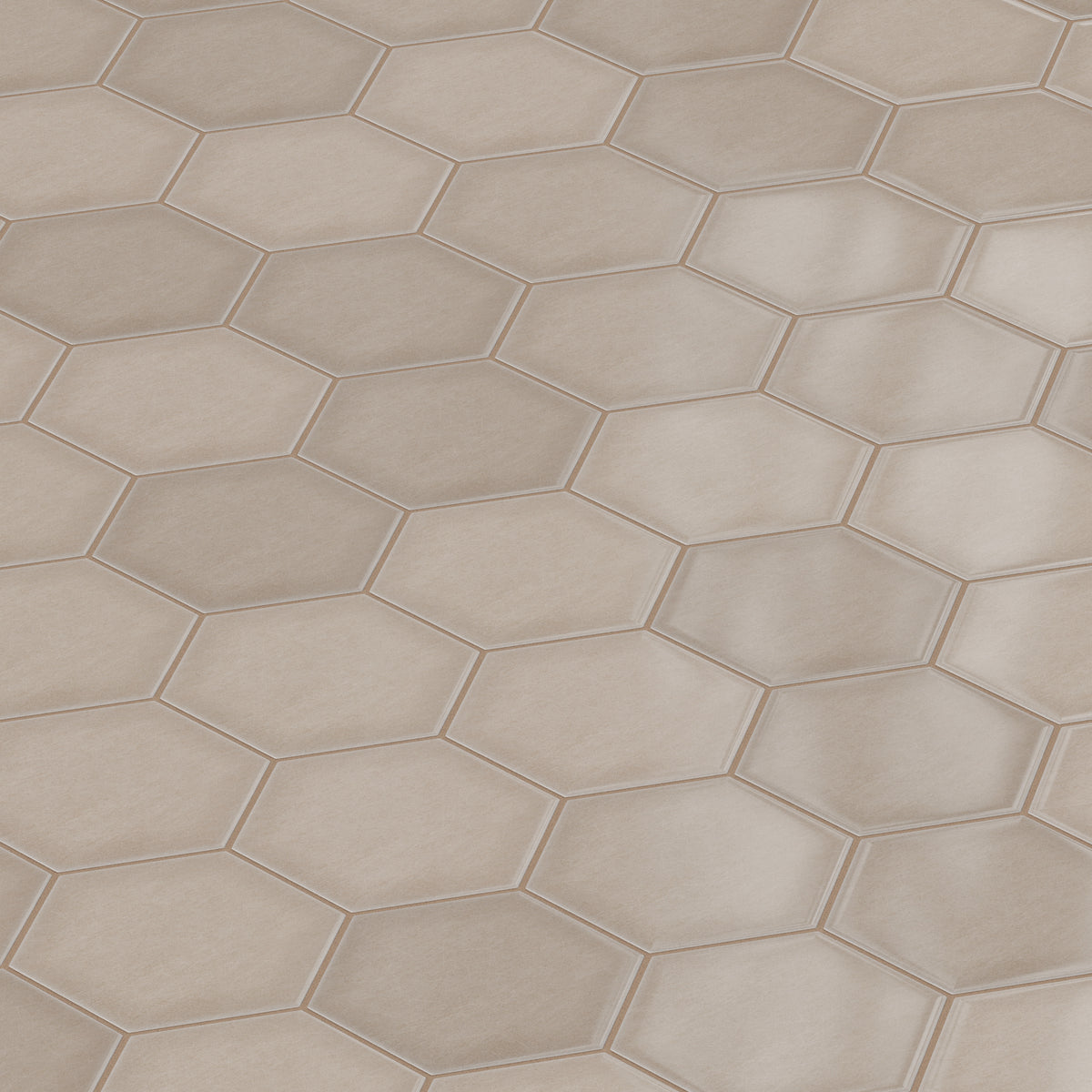8" Hexagon Original Ceramic Tile in Cardamom Gloss