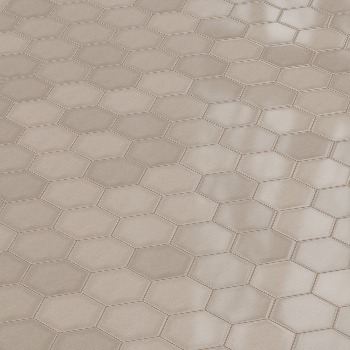 8" Hexagon Original Ceramic Tile in Cardamom Gloss