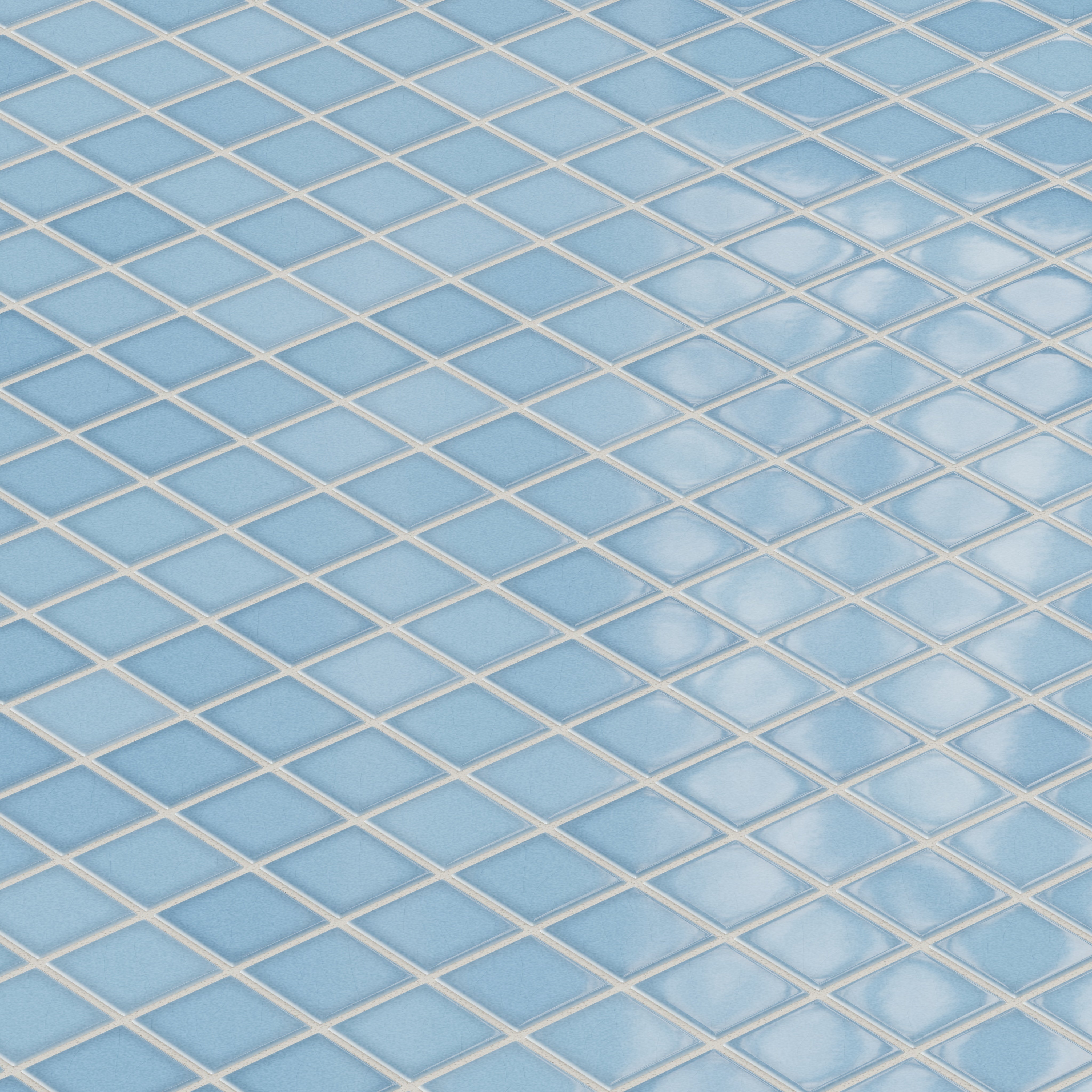 2x2 Straight Set Sheeted Original Ceramic Mosaic Tile in Caribbean Sea Gloss