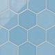 8" Hexagon Original Ceramic Tile in Caribbean Sea Gloss