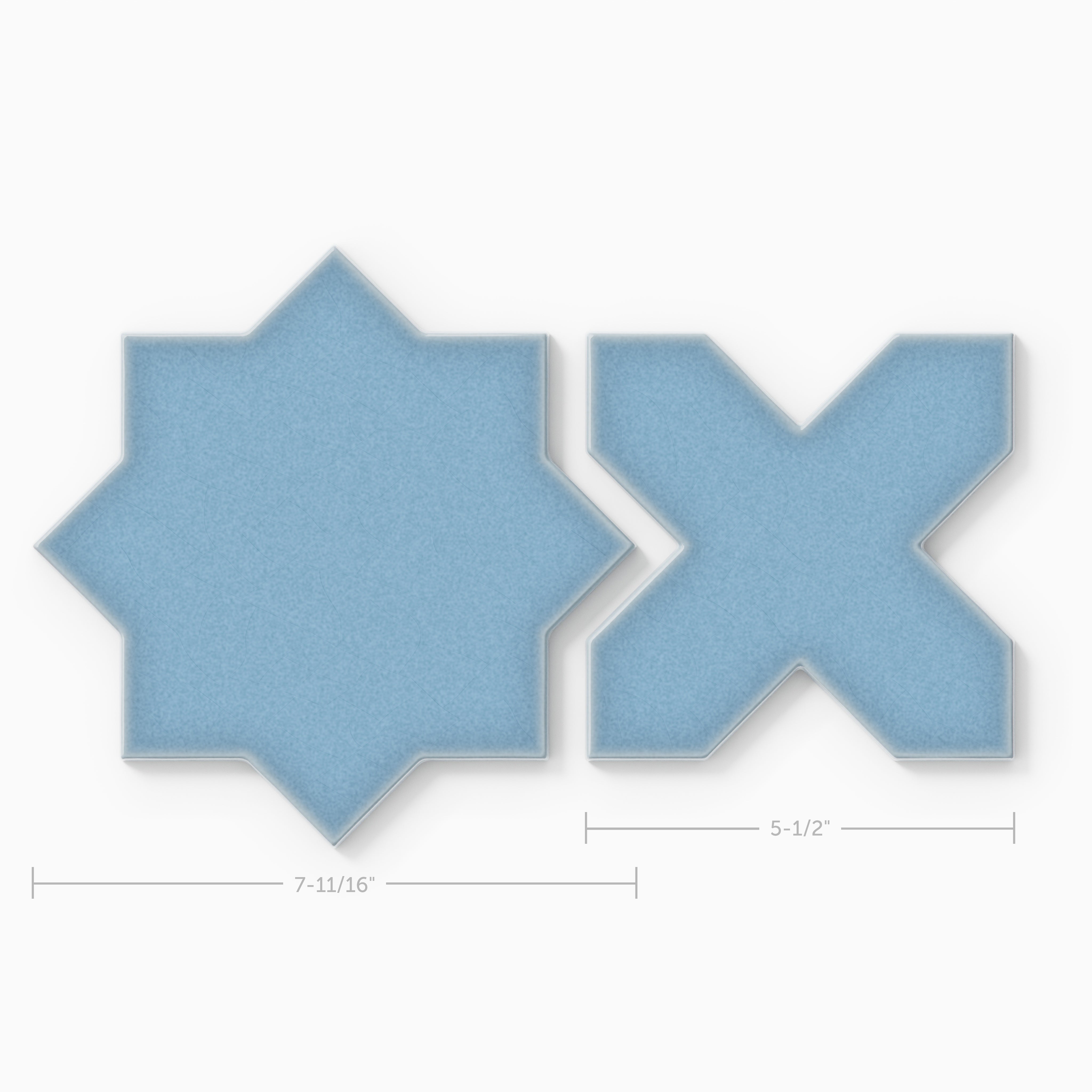 Star & Cross Original Ceramic Tile in Caribbean Sea Gloss