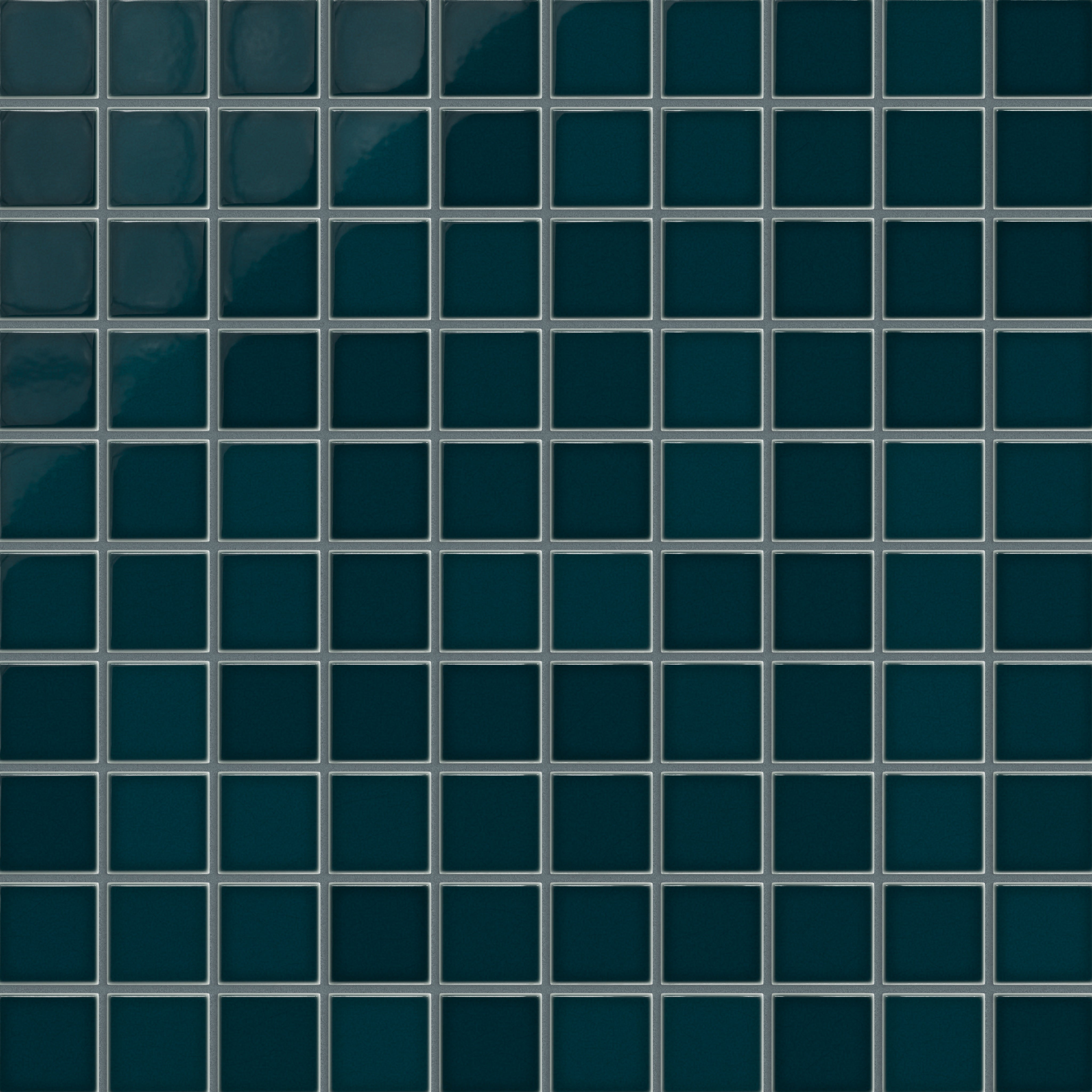 2x2 Straight Set Sheeted Original Ceramic Mosaic Tile in Caspian Sea Gloss