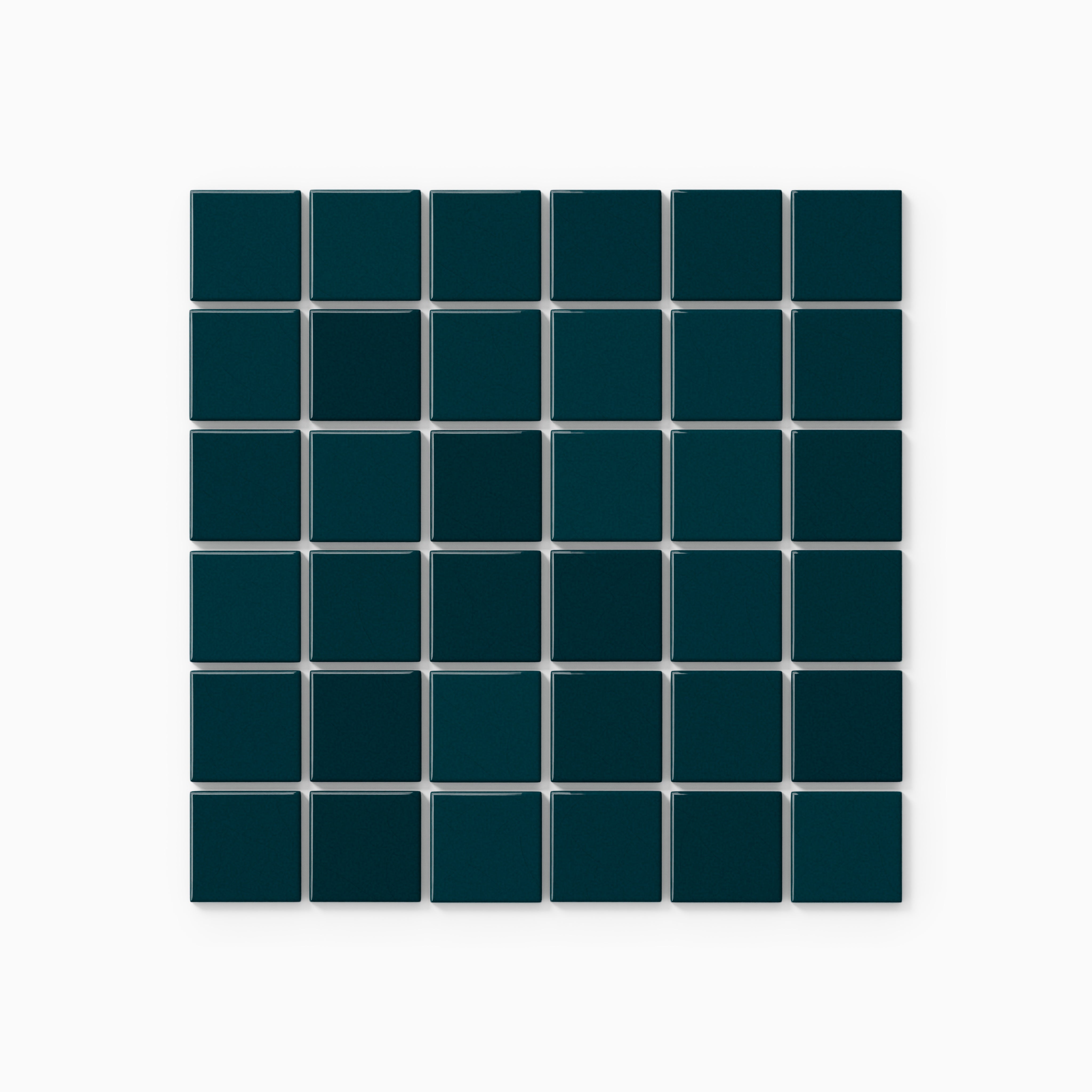 2x2 Straight Set Sheeted Original Ceramic Mosaic Tile in Caspian Sea Gloss