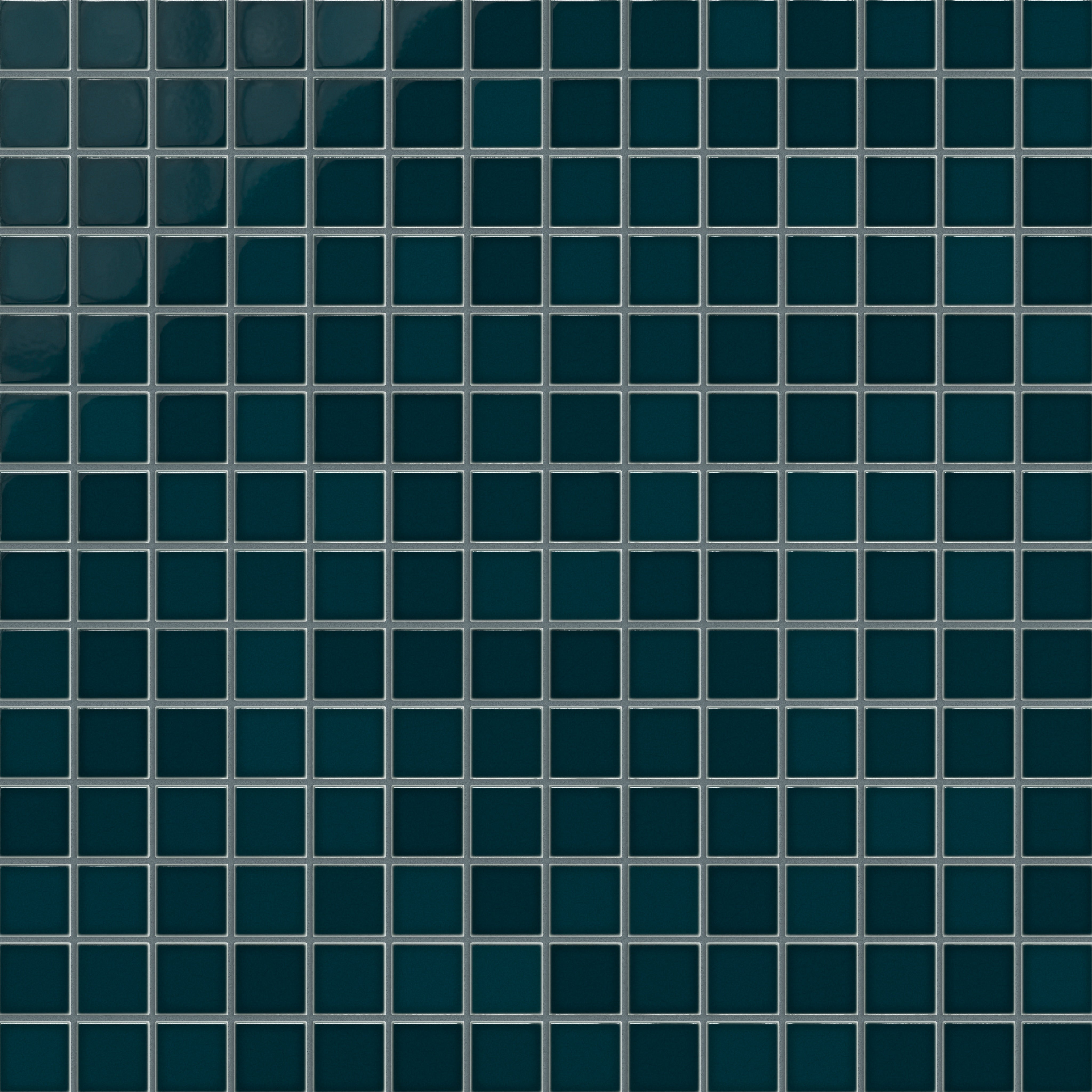 2x2 Straight Set Sheeted Original Ceramic Mosaic Tile in Caspian Sea Gloss