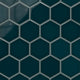 6" Hexagon Original Ceramic Tile in Caspian Sea Gloss