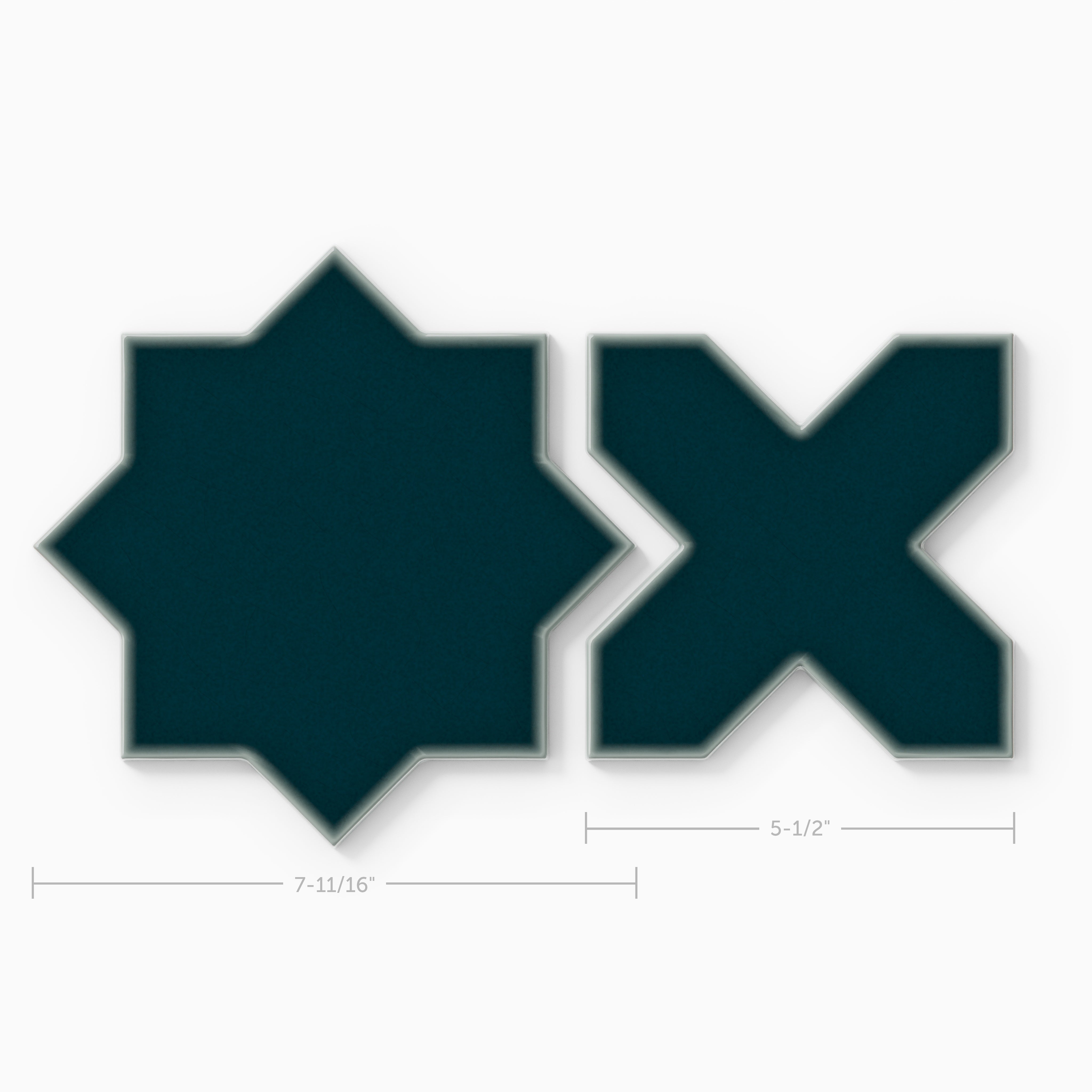 Star & Cross Original Ceramic Tile in Caspian Sea Gloss