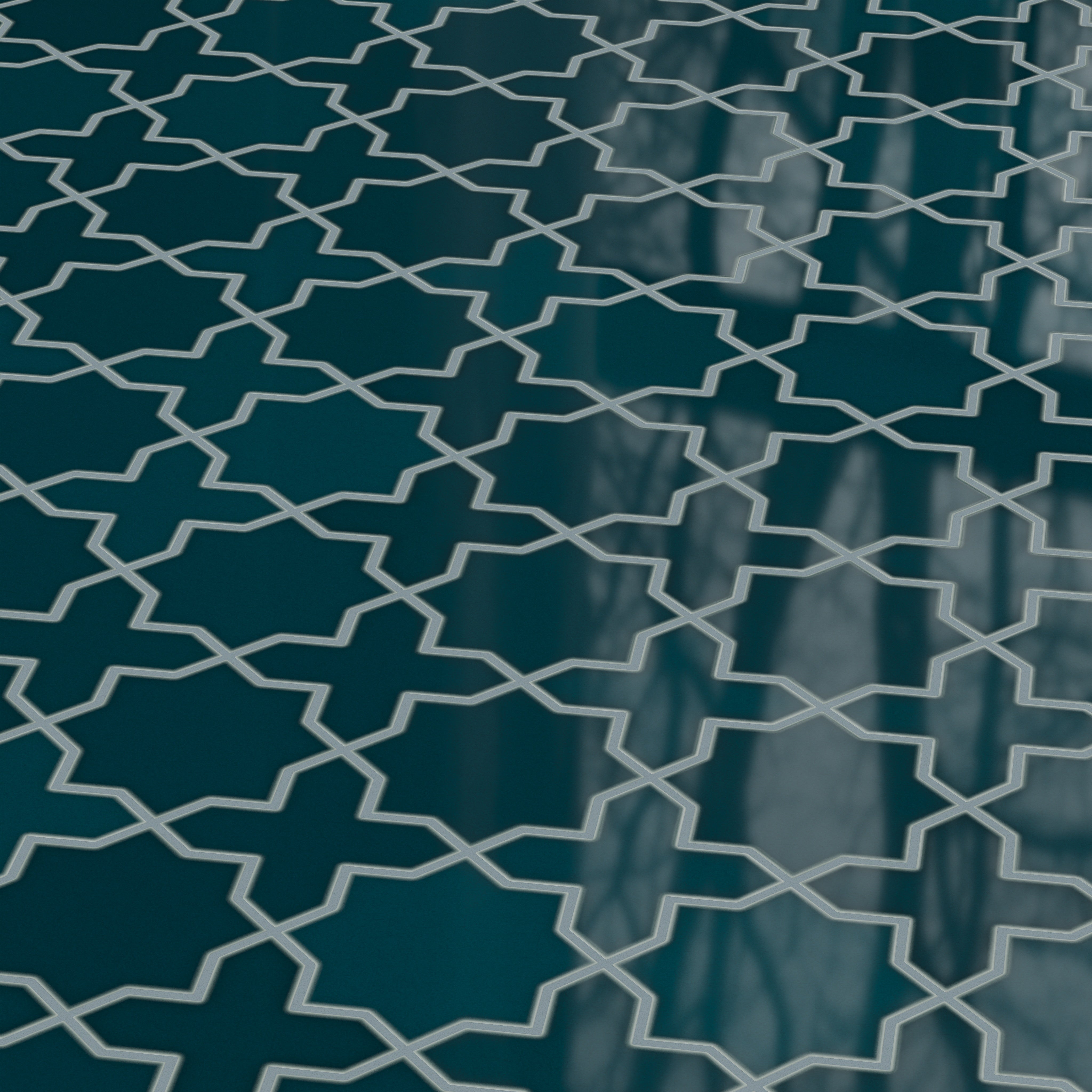 Star & Cross Original Ceramic Tile in Caspian Sea Gloss