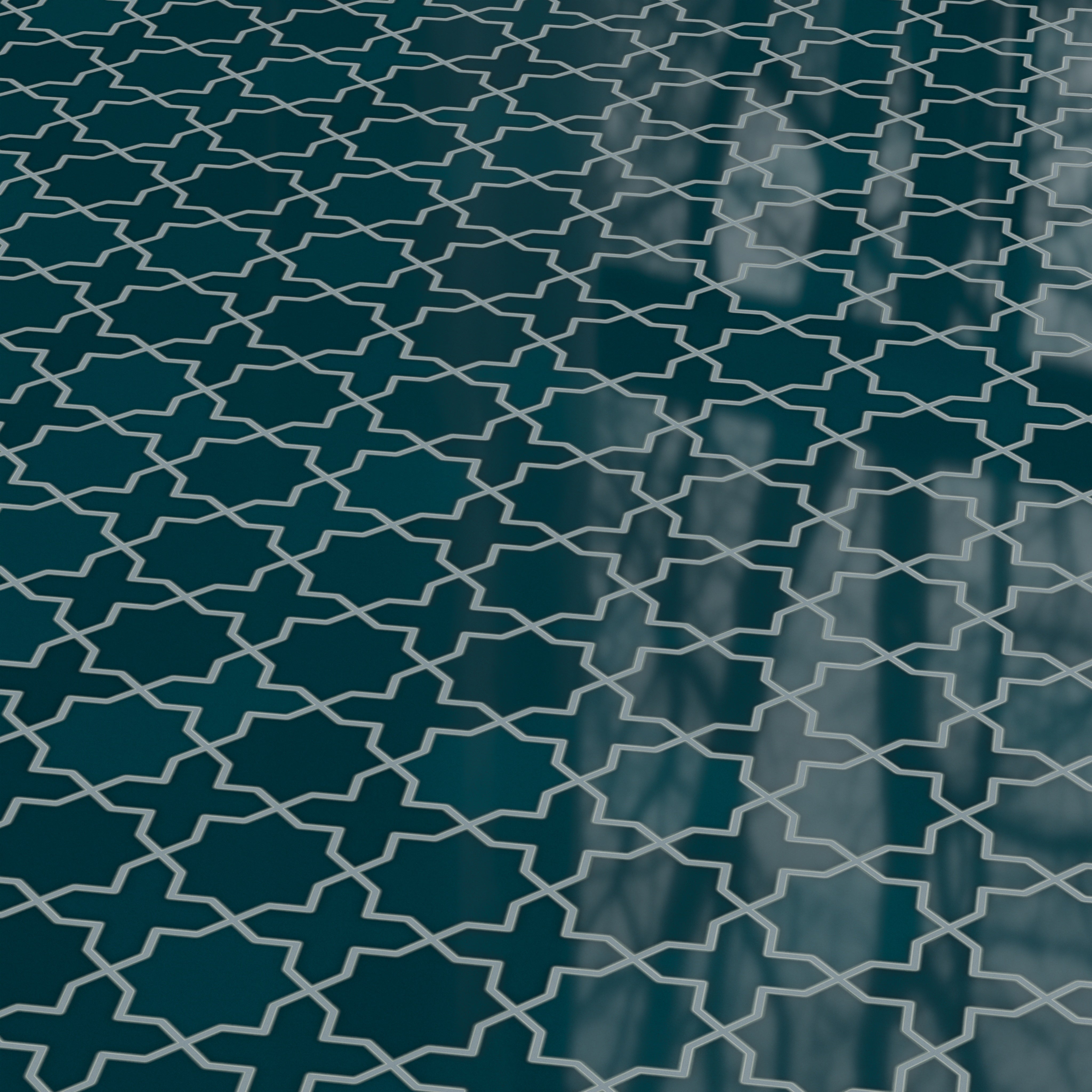 Star & Cross Original Ceramic Tile in Caspian Sea Gloss