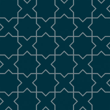 Mini Star & Cross Original Ceramic Tile in Caspian Sea Matte