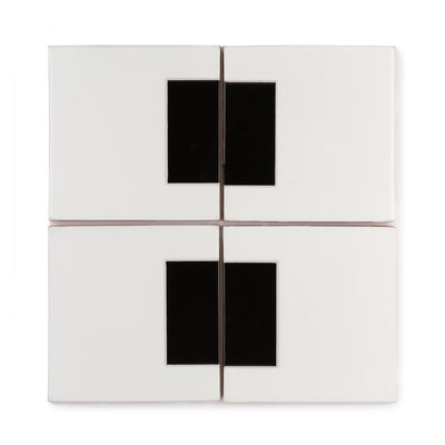 6x6 Handpainted Sample Dot Dash 4  in Charcoal