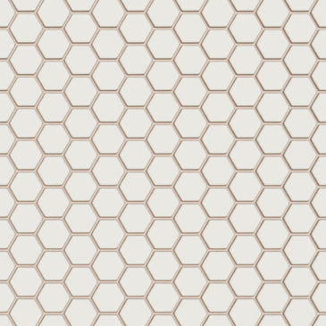 1" Hexagon Sheeted Original Ceramic Mosaic Tile in Feldspar Gloss