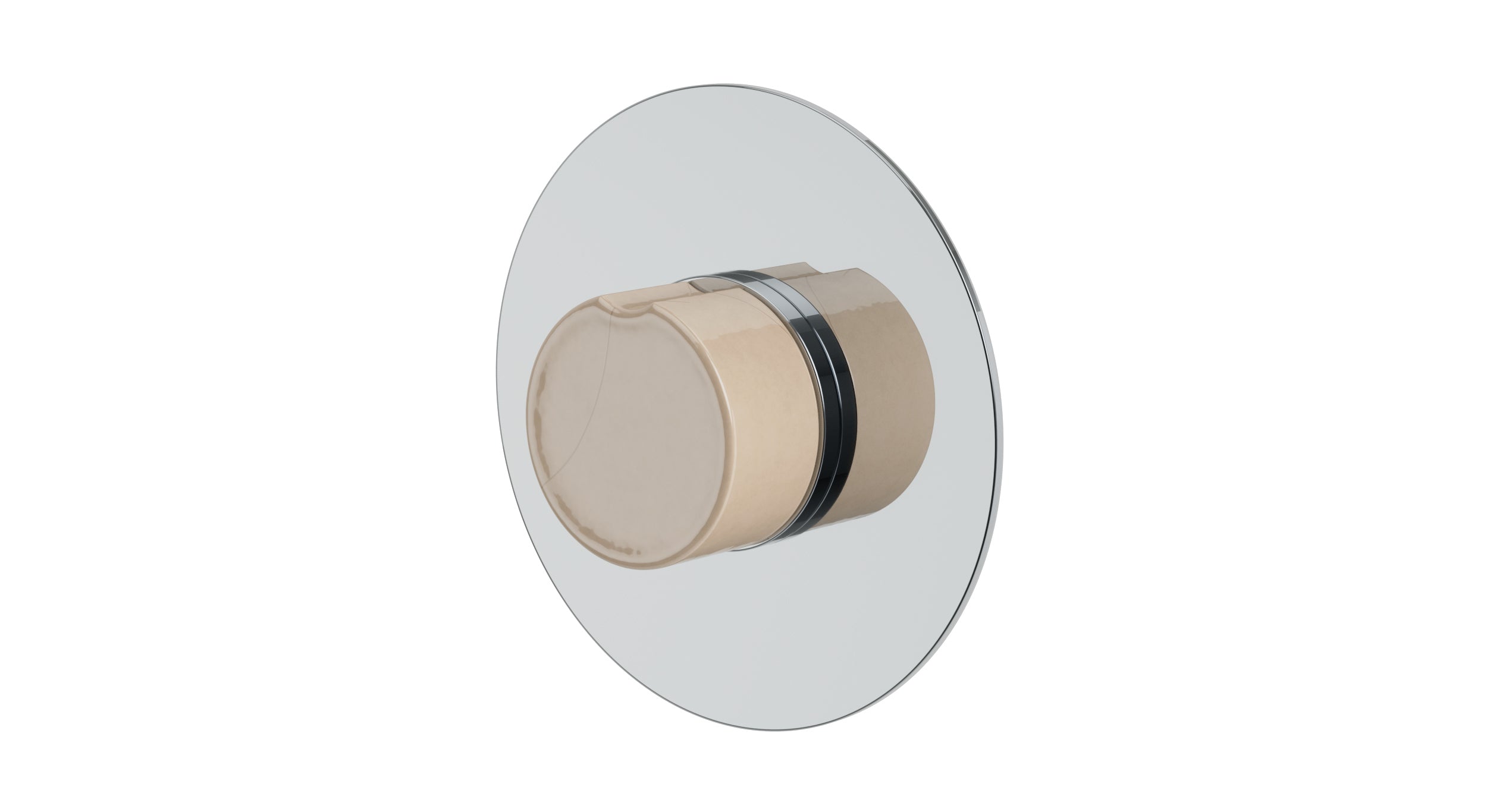 Foundry One Handle Wall Mount Shower Trim with Groove Ceramic Knob Handle in Polished Chrome
