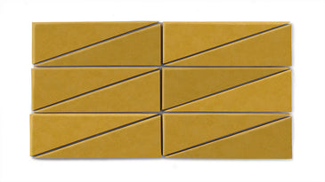 Right Scalene Triangle Original Ceramic Tile in Mustard Seed Matte