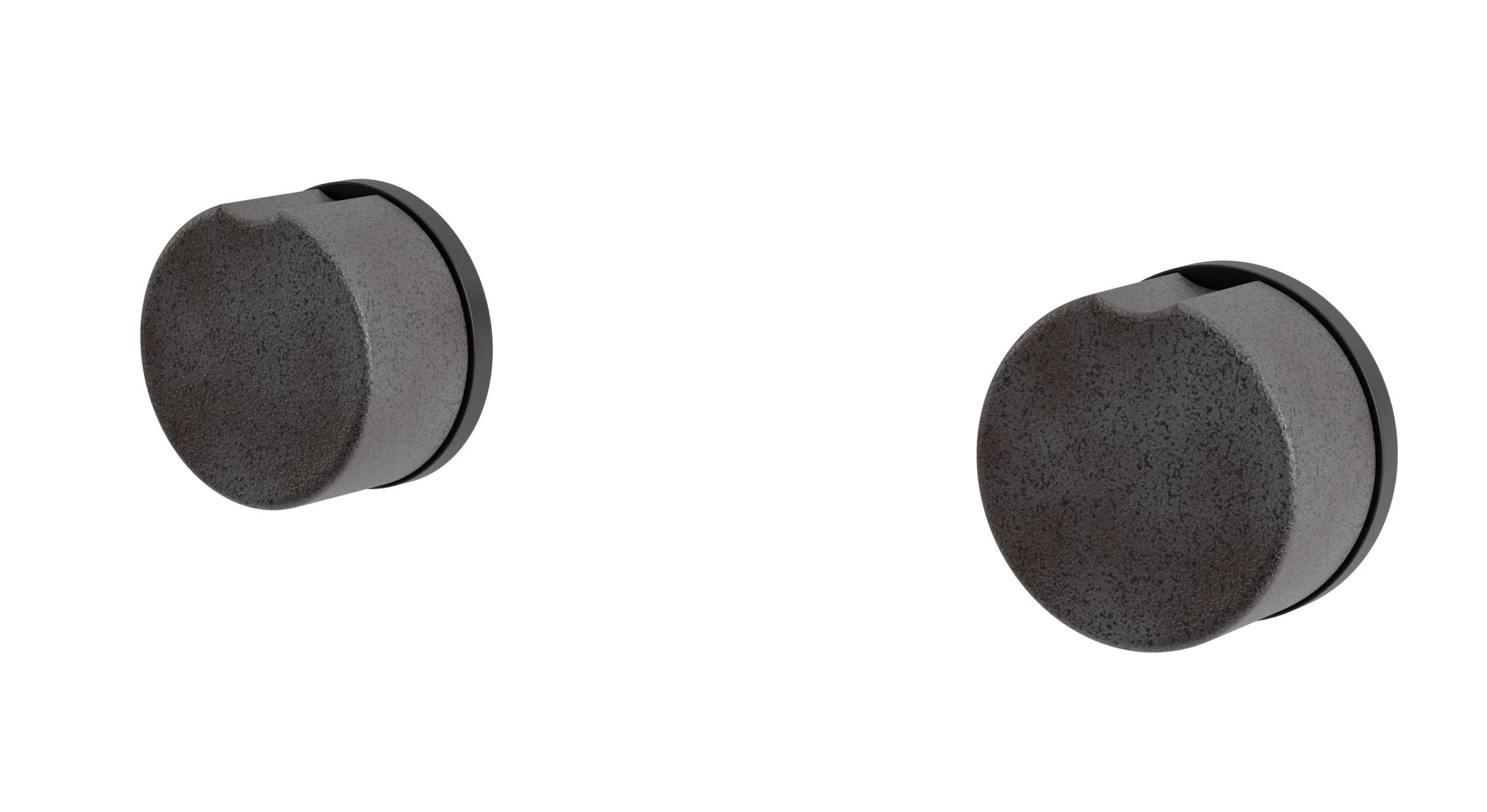 Foundry Two Handle Wall Mount Bath Trim with Groove Ceramic Knob Handles in Oil Rubbed Bronze