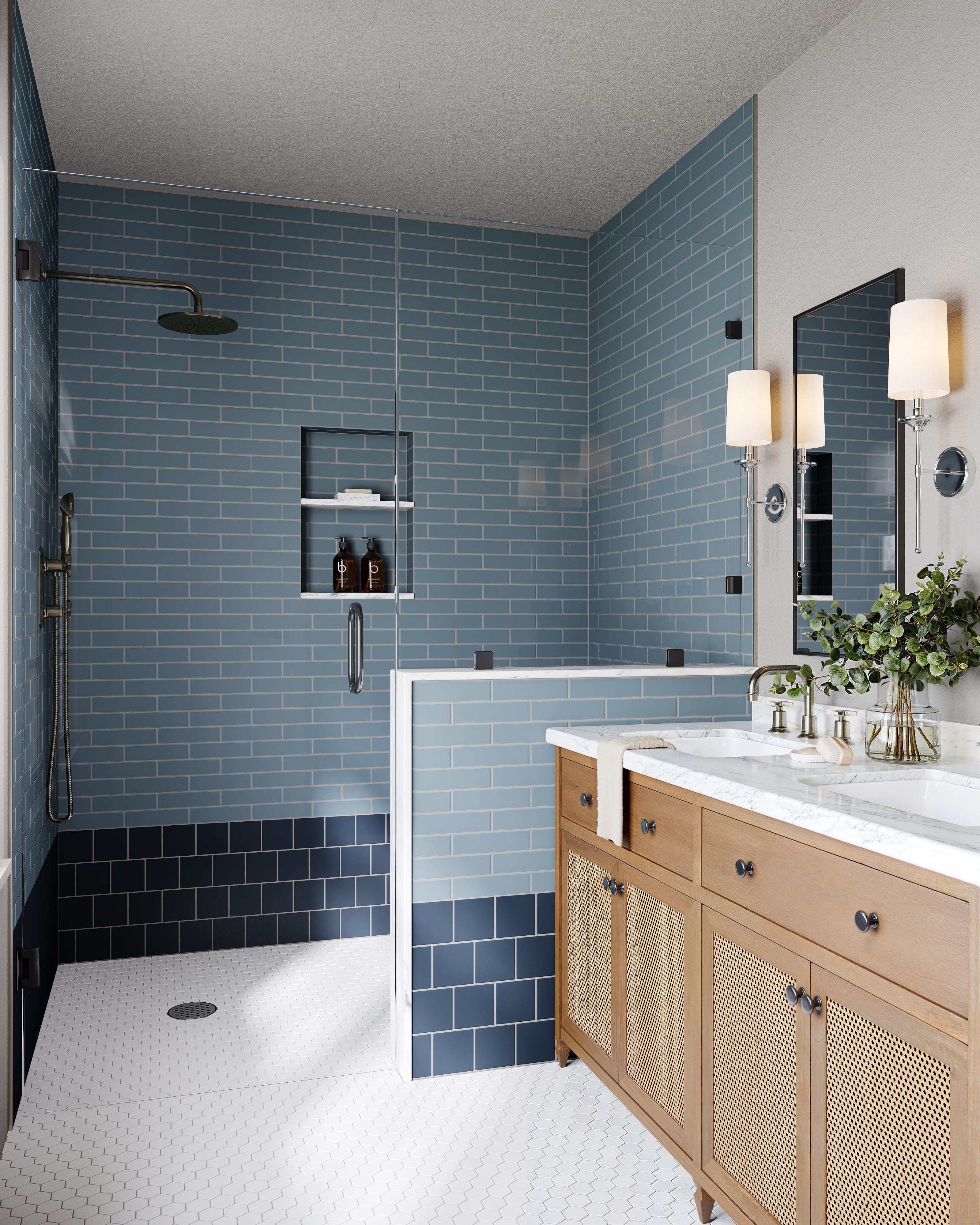 2" Hexagon Sheeted Original Ceramic Mosaic Tile in Frost Matte