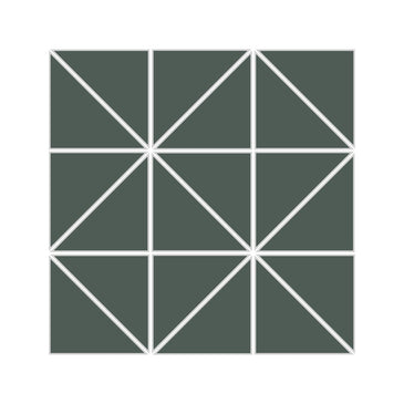 3" Triangle Sheeted - Quadrant Original Ceramic Mosaic Tile in Tempest Matte
