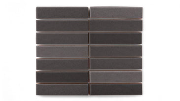 1x4 Straight Set Sheeted Original Ceramic Mosaic Tile in Carbon Matte