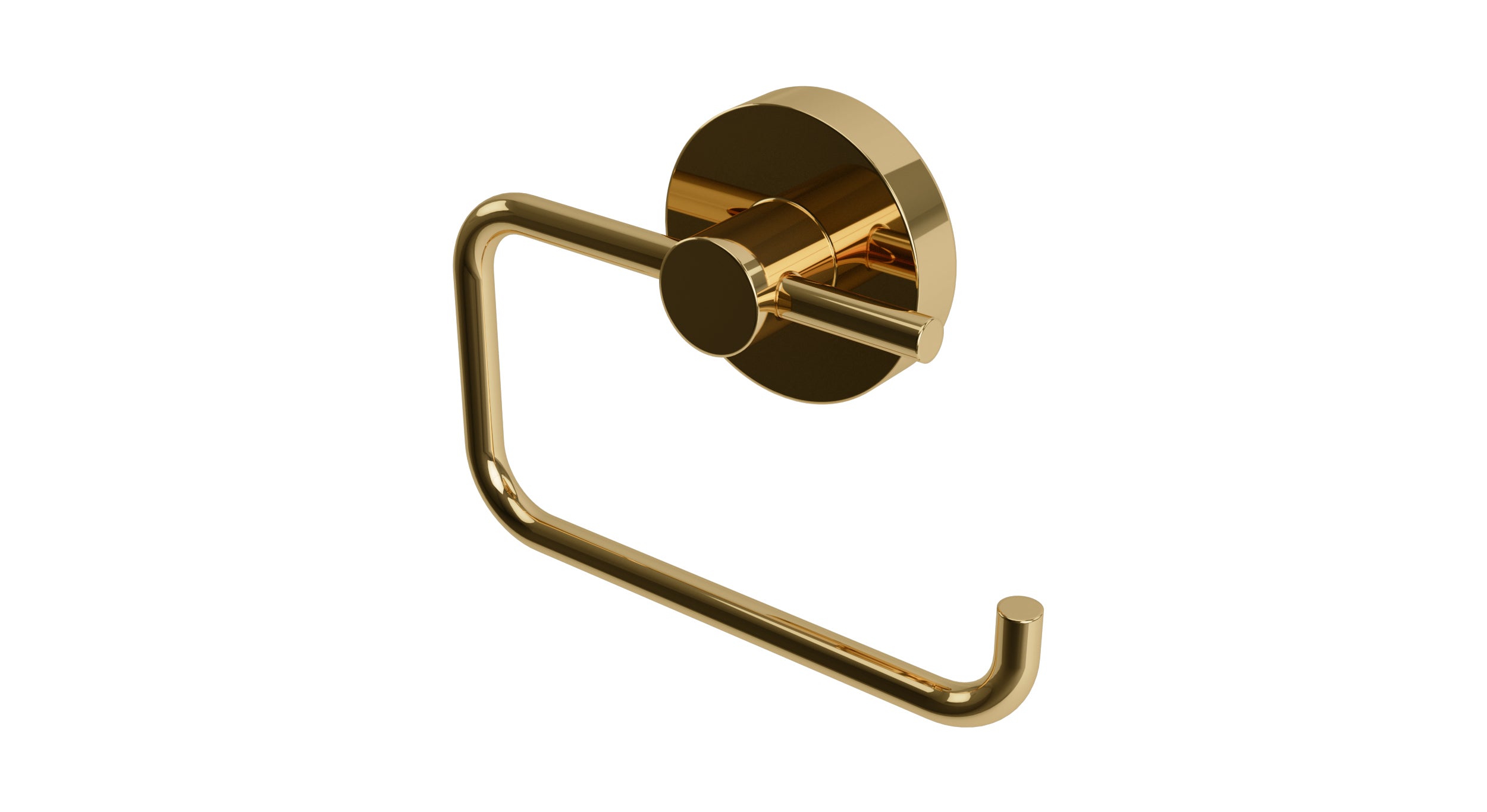 Flatiron Round Single Post Paper Holder in Polished Brass