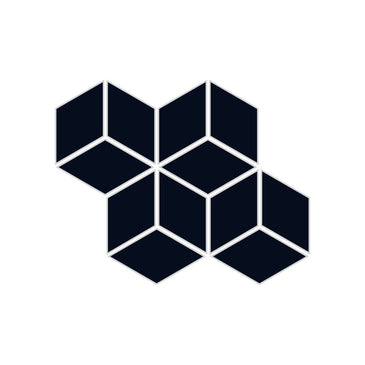Small Diamond Sheeted - Escher Original Ceramic Mosaic Tile in Navy Blue Matte