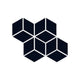 Small Diamond Sheeted - Escher Original Ceramic Mosaic Tile in Navy Blue Matte