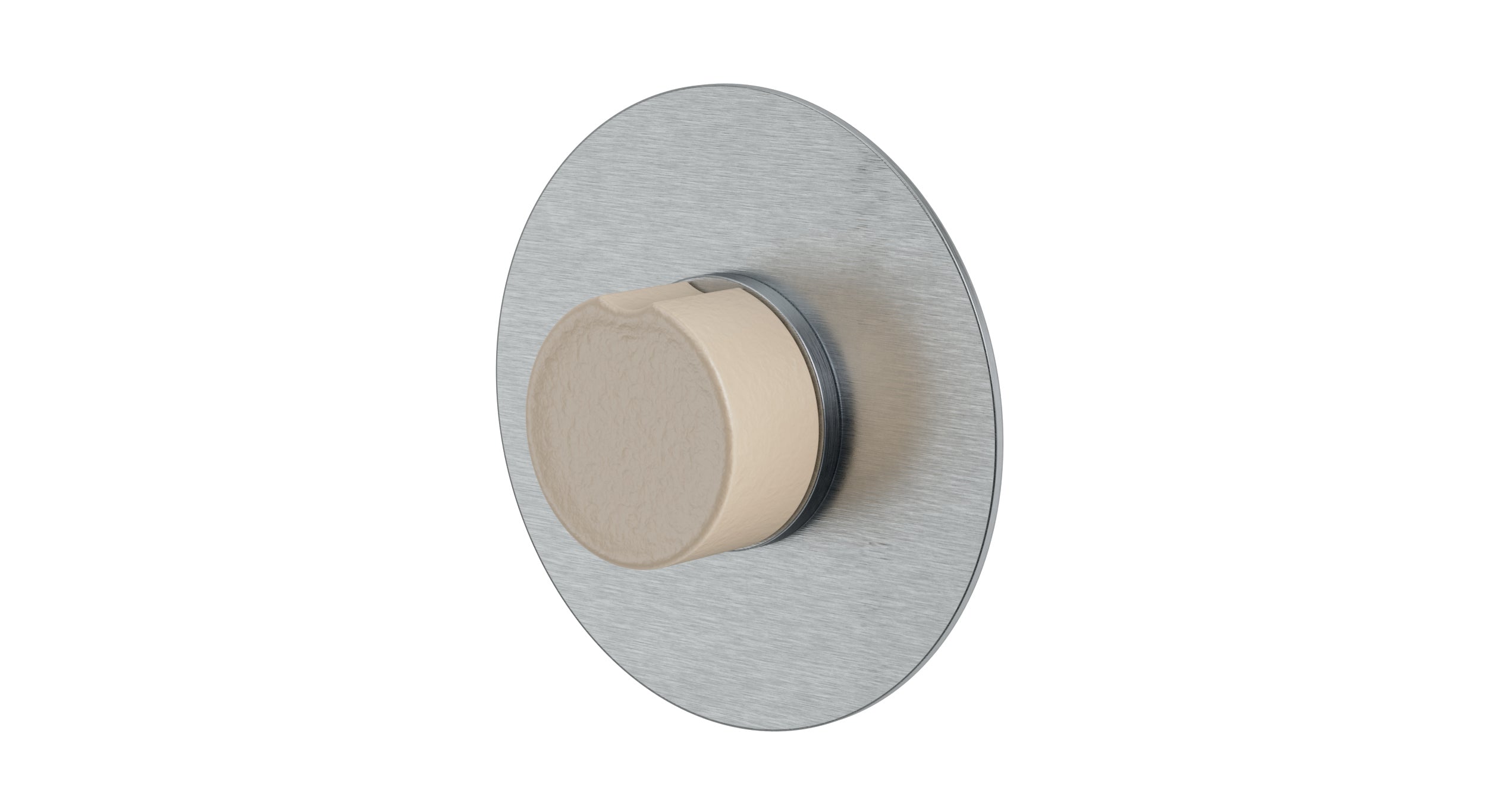 Foundry One Handle Wall Mount Shower Trim with Groove Ceramic Knob Handle in Satin Chrome