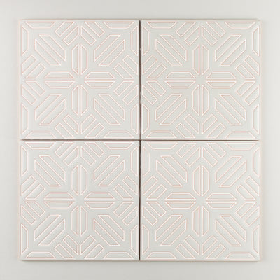 8x8 Handpainted Sample Snow Flower  in Neutral Motif