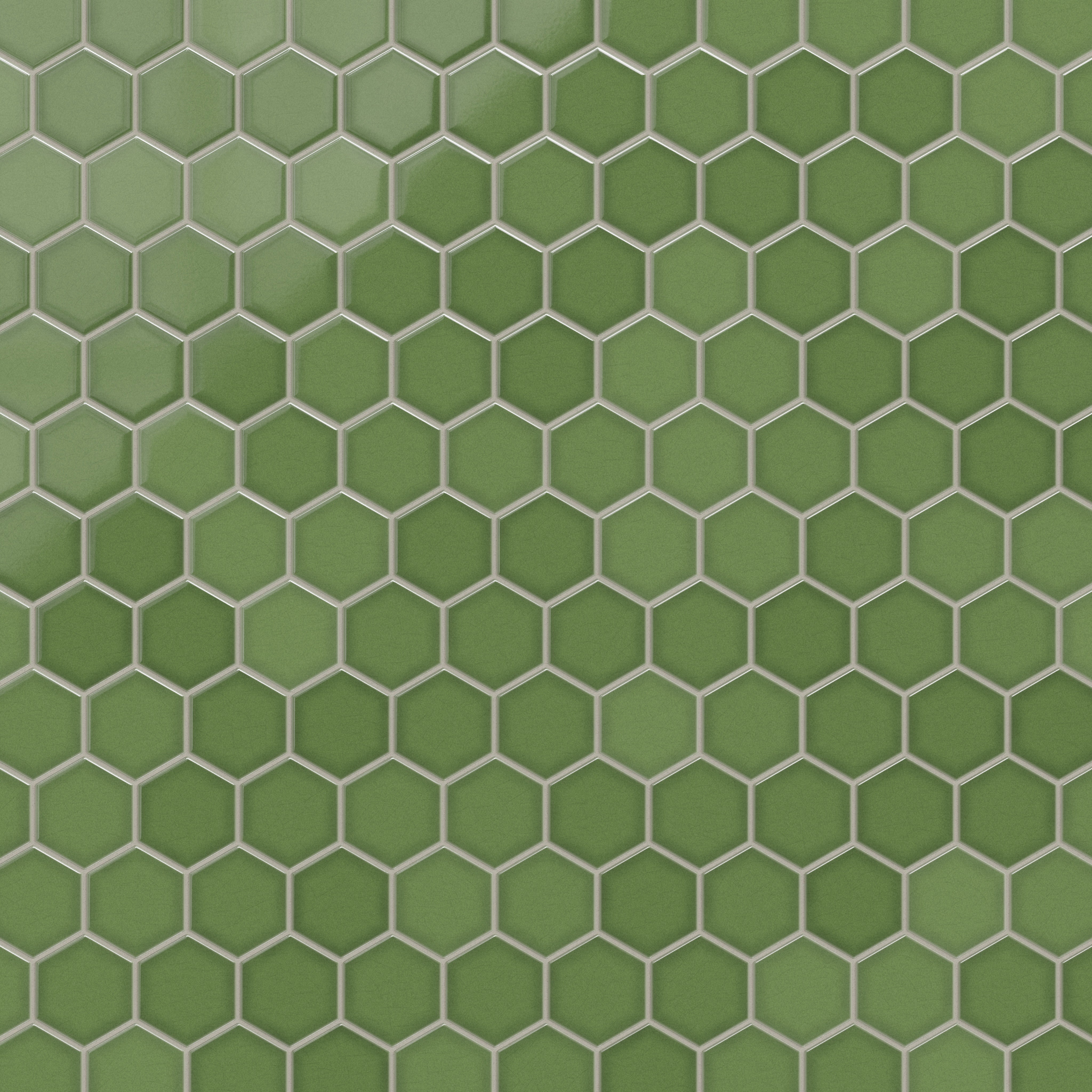 4" Hexagon Original Ceramic Tile in Kelp Gloss