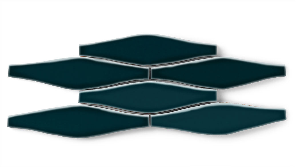 Wave Original Ceramic Tile in Caspian Sea Gloss