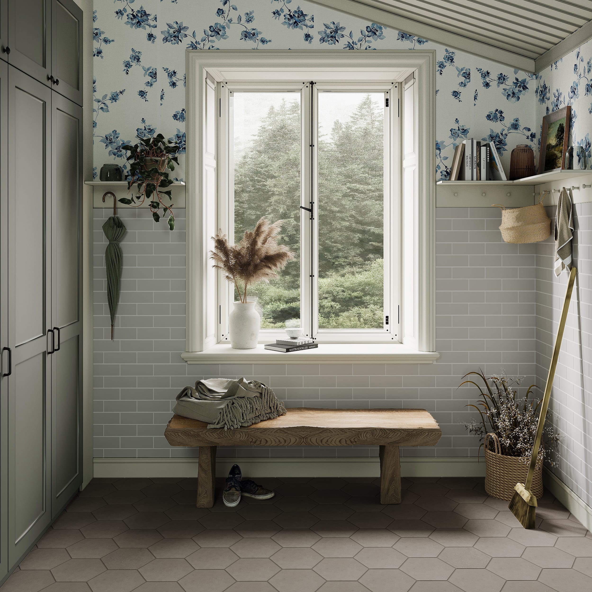 Quick Ship 3x9 Natural Press Ceramic Tile in Cloud Cover Gloss