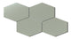 Elongated Hexagon Natural Press Ceramic Tile in Terre Verte Matte