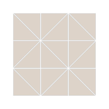 3" Triangle Sheeted - Quadrant Original Ceramic Mosaic Tile in Sand Dune Matte
