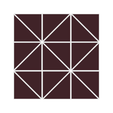 3" Triangle Sheeted - Quadrant Original Ceramic Mosaic Tile in Redwood