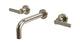 Flatiron Two Handle Wall Mount 7.5" Lavatory Faucet with Linear Lever Handles in French Nickel
