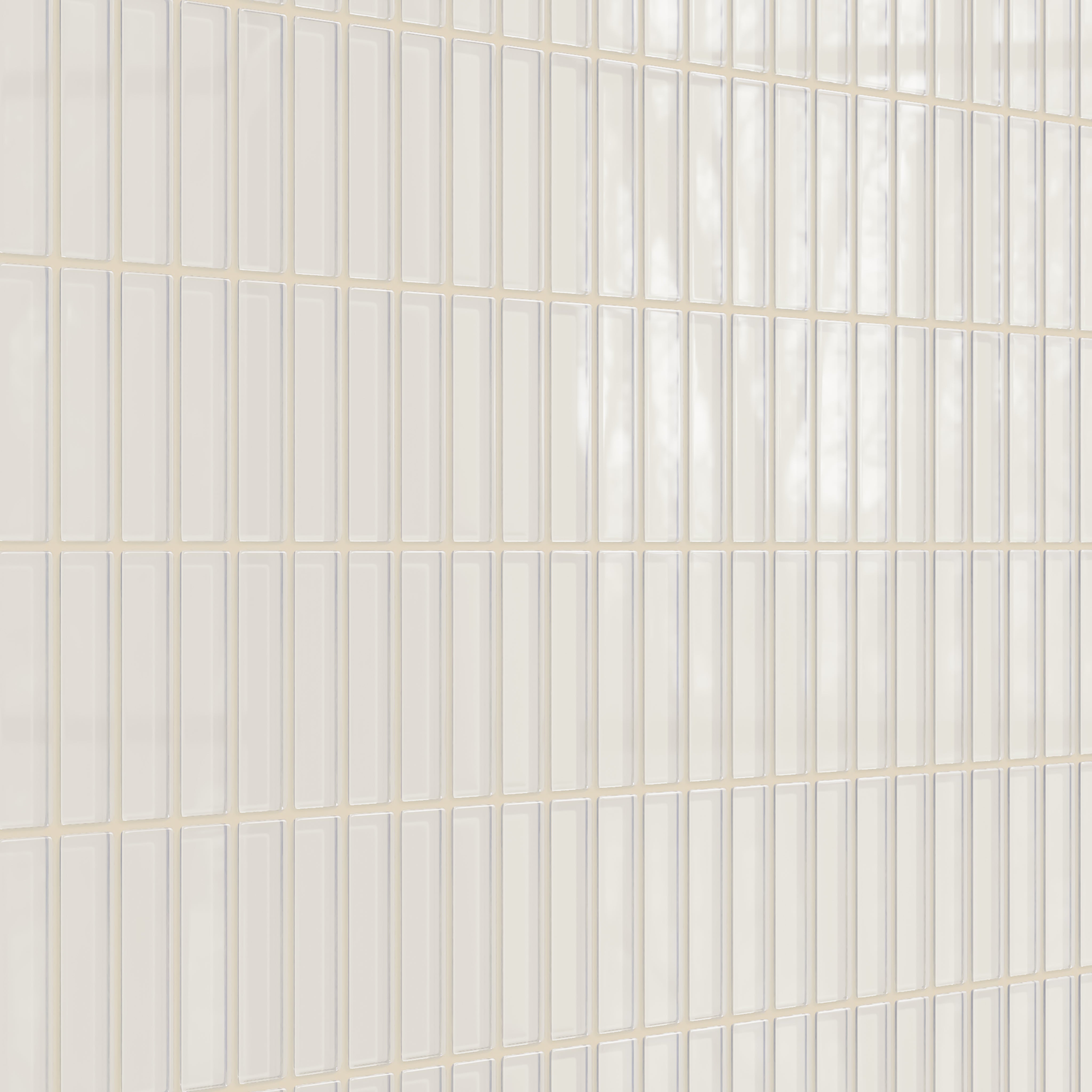 1x4 Straight Set Sheeted Glass Mosaic Tile in Dove Gloss