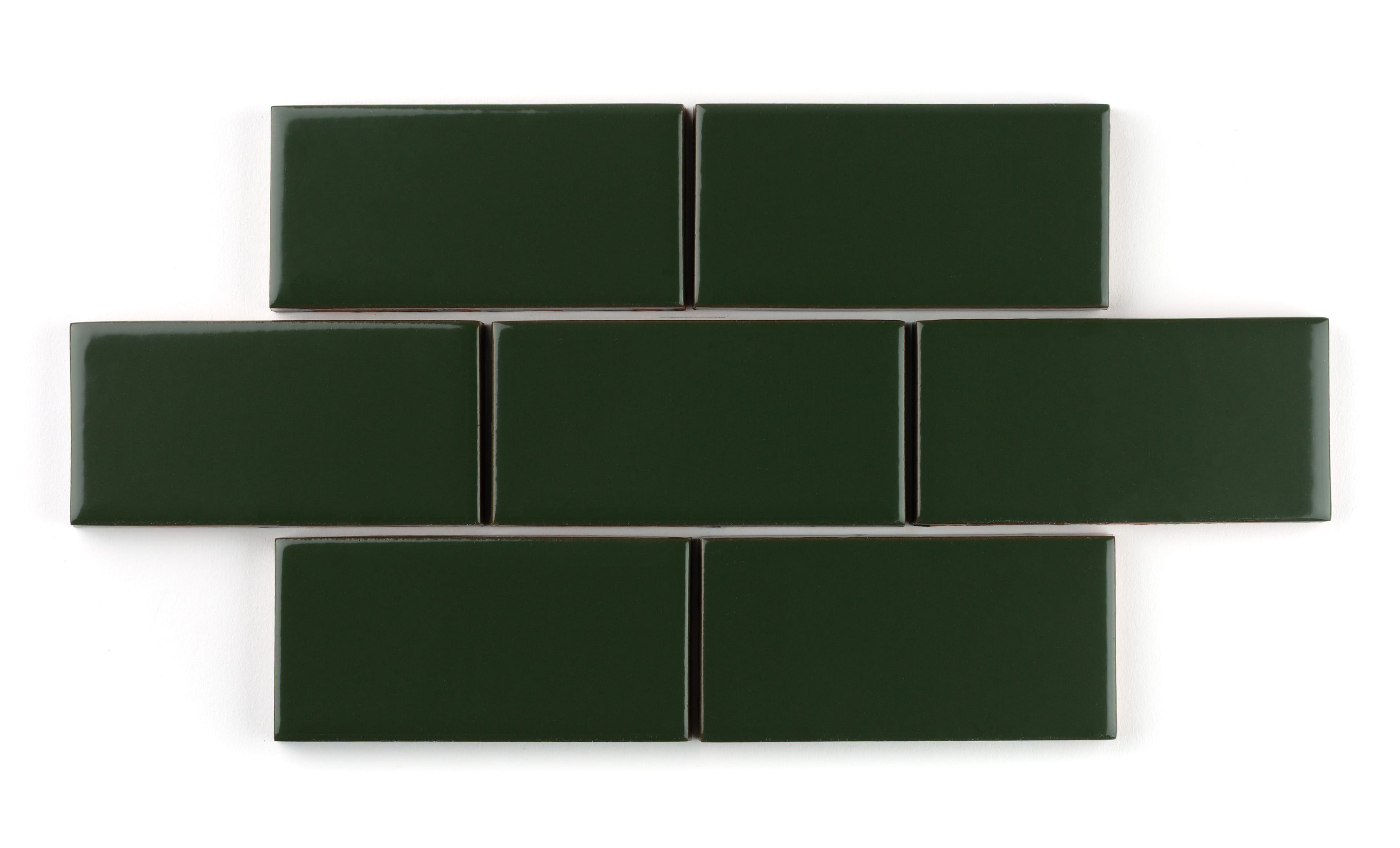 6" Triangle Original Ceramic Tile in Hunter Green Gloss