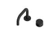 Foundry One Handle Deck Mount Squaretop Lavatory Faucet with Barrel Knob Handle in Matte Black