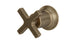 Emerson One Handle Wall Mount Diverter/Volume Control Shower Trim with Classic Cross Handle in Antique Brass