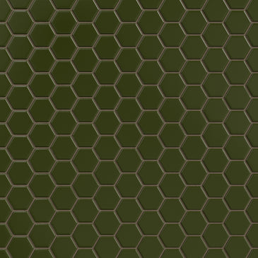 1" Hexagon Sheeted Original Ceramic Mosaic Tile in Lone Pine Gloss
