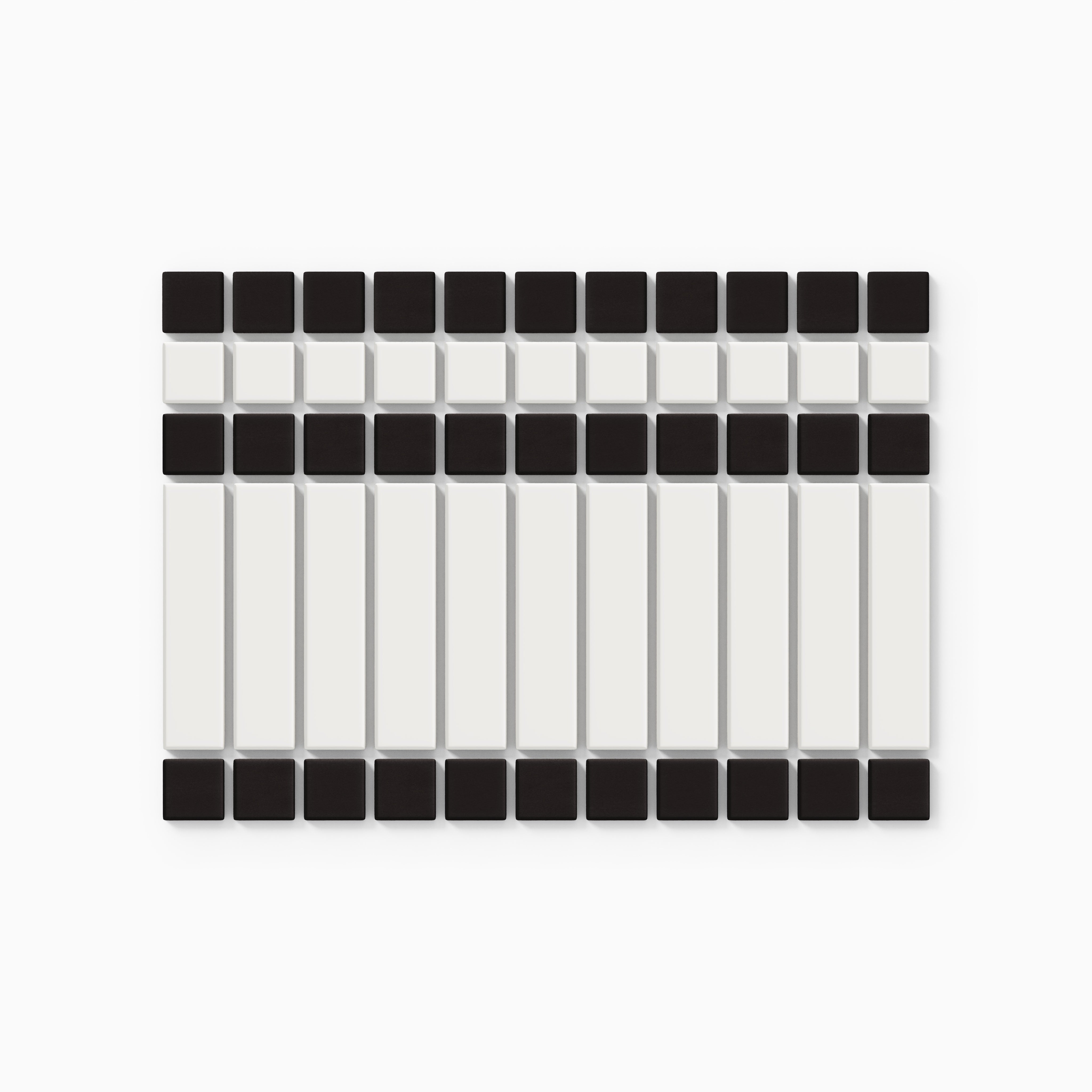 1x1, 1x4 Channel Stripe Border Sheeted Original Ceramic Tile in Nocturne Matte