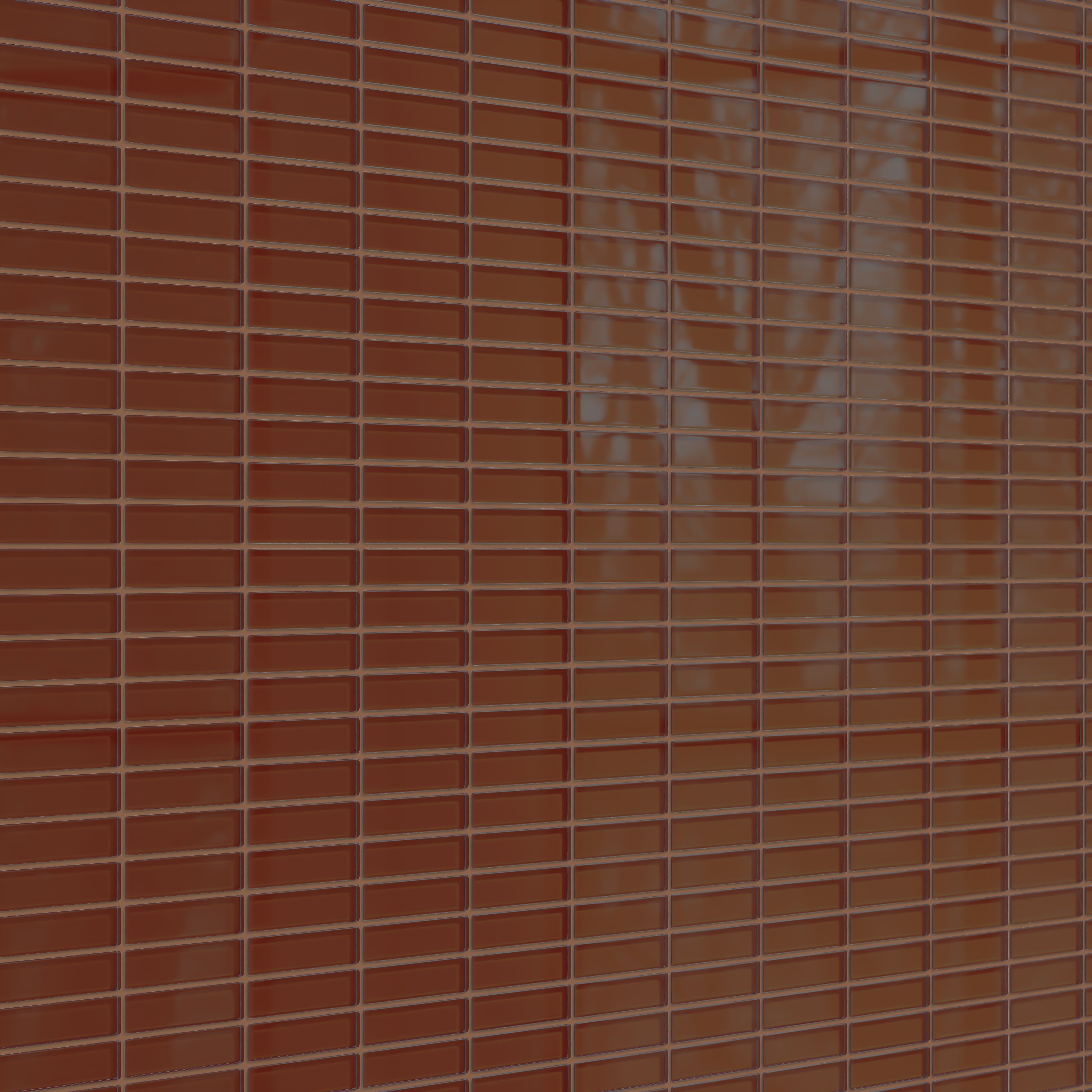 1x4 Straight Set Sheeted Glass Mosaic Tile in Pheasant Gloss