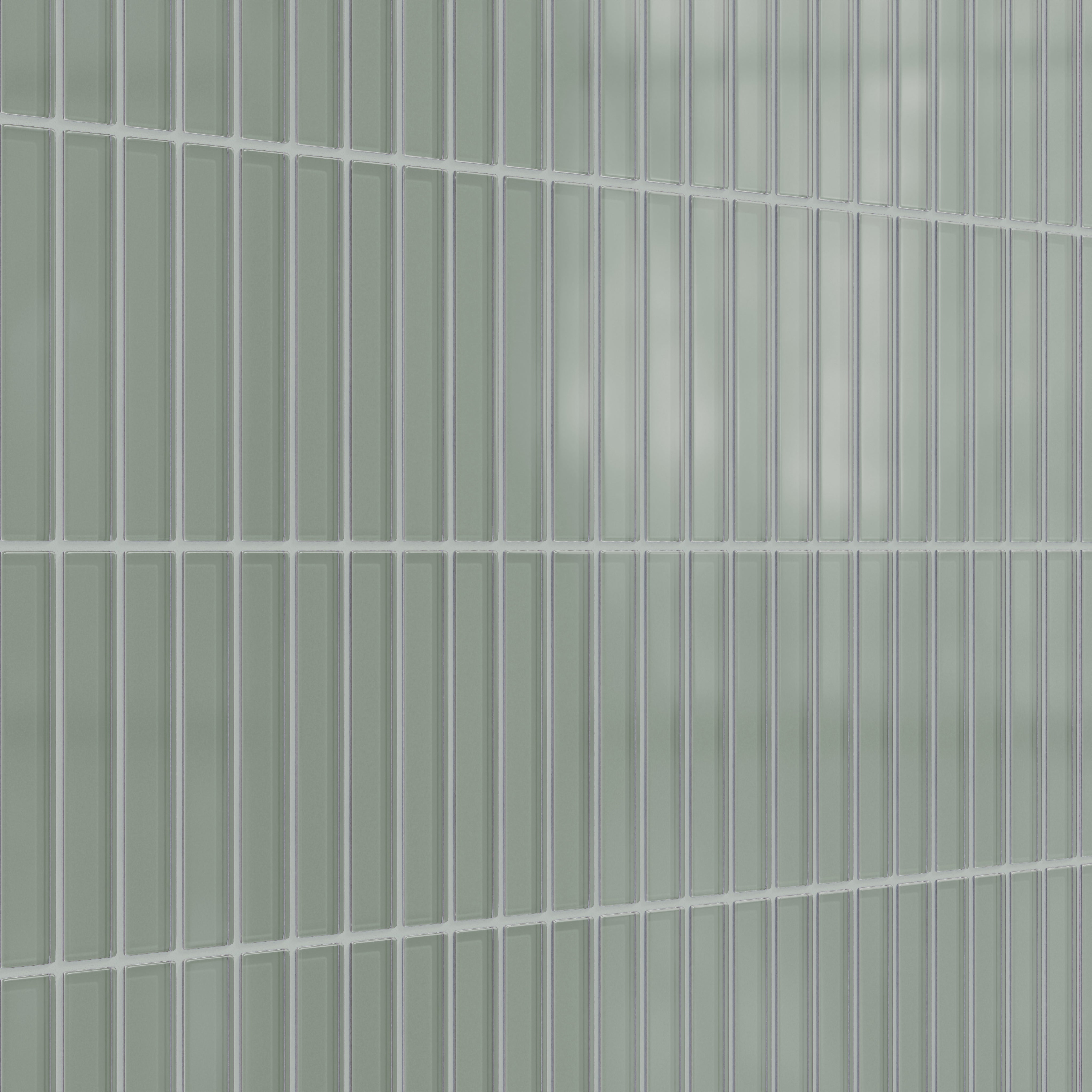 1x6 Straight Set Sheeted Glass Mosaic Tile in Hummingbird Matte
