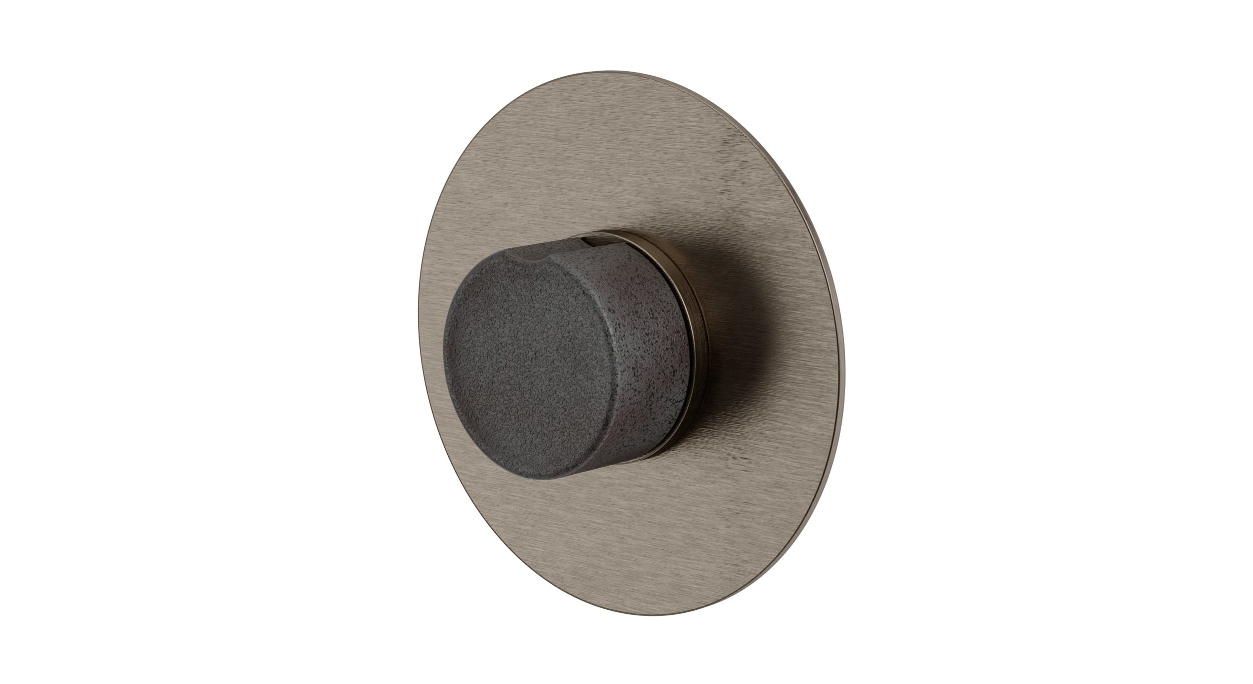 Foundry One Handle Wall Mount Shower Trim with Groove Ceramic Knob Handle in Antique Nickel